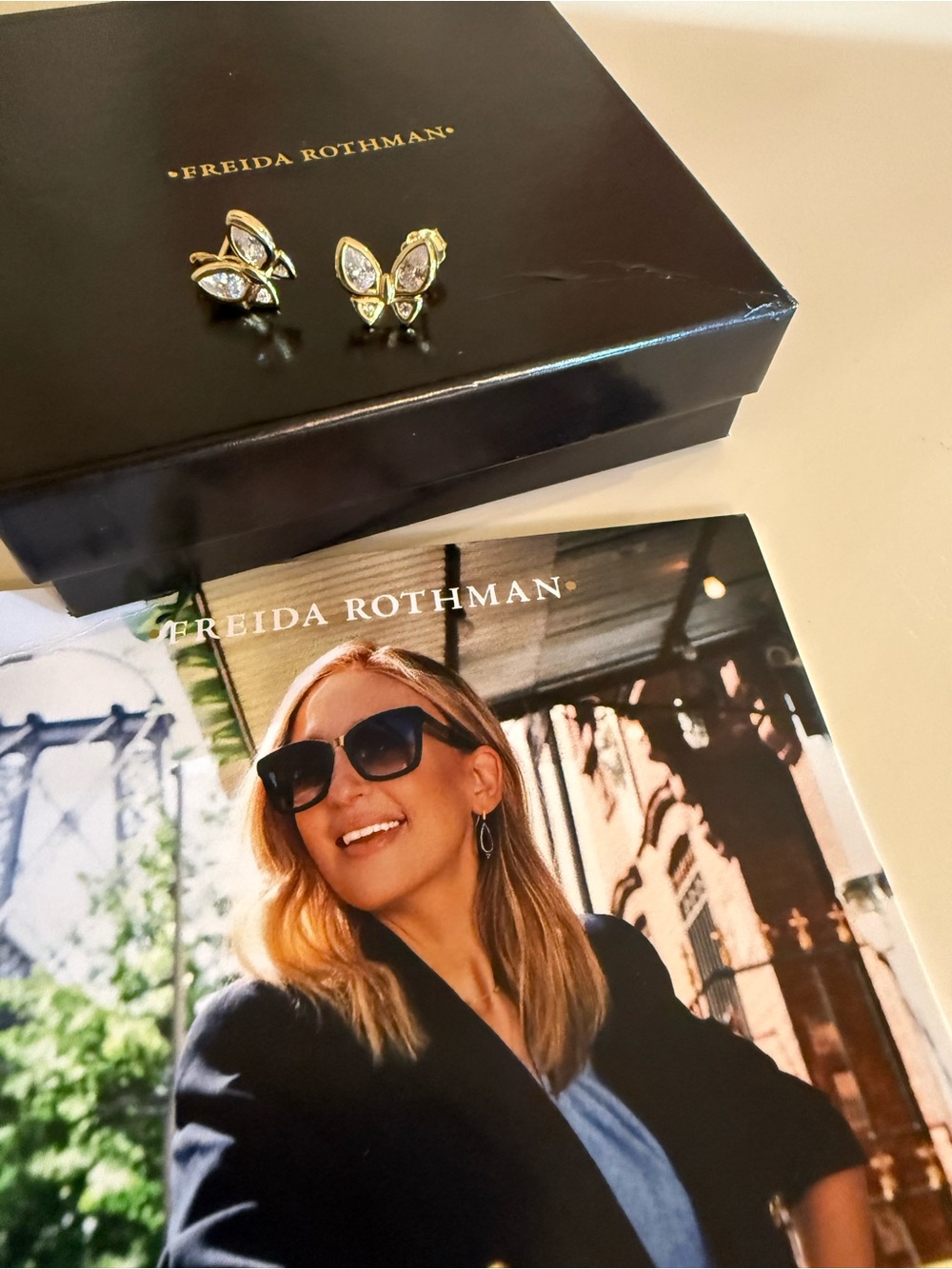 Freida Rothman Butterfly Stud Earrings